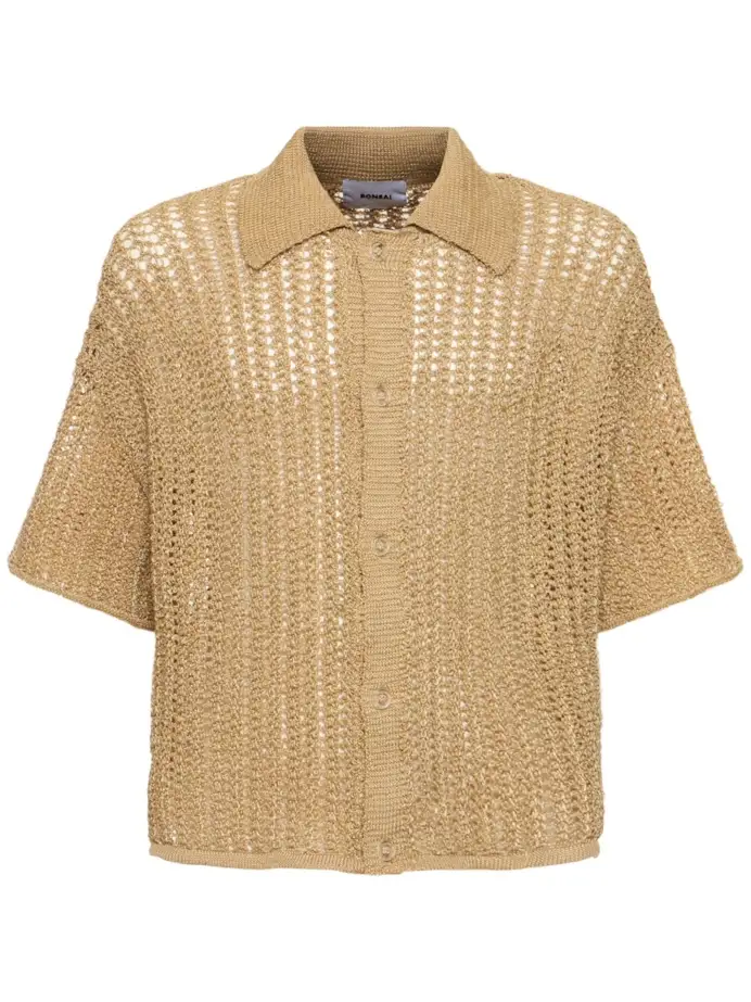 Per lui, camicia in maglia di rafia, Bonsai (290 euro).
