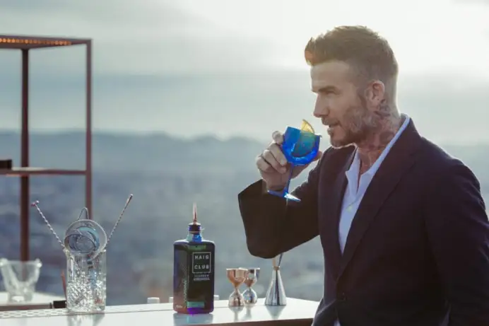 David Beckham nella pubblicità del suo whiskey Haig Club.