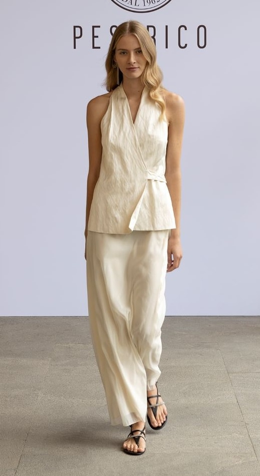 Un look Peserico spring-summer 2025 (courtesy Perserico)