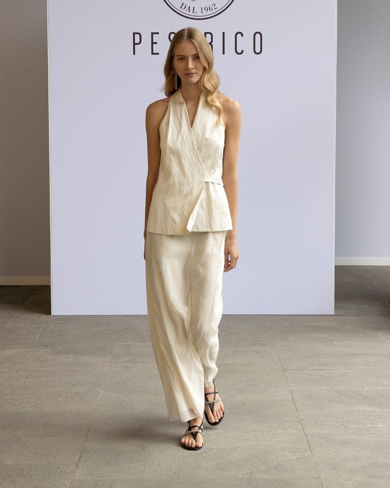 Un look Peserico spring-summer 2025 (courtesy Perserico)