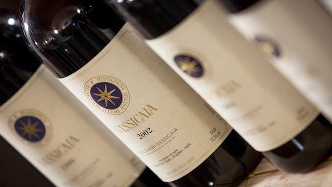 Sassicaia, forte calo delle magnum