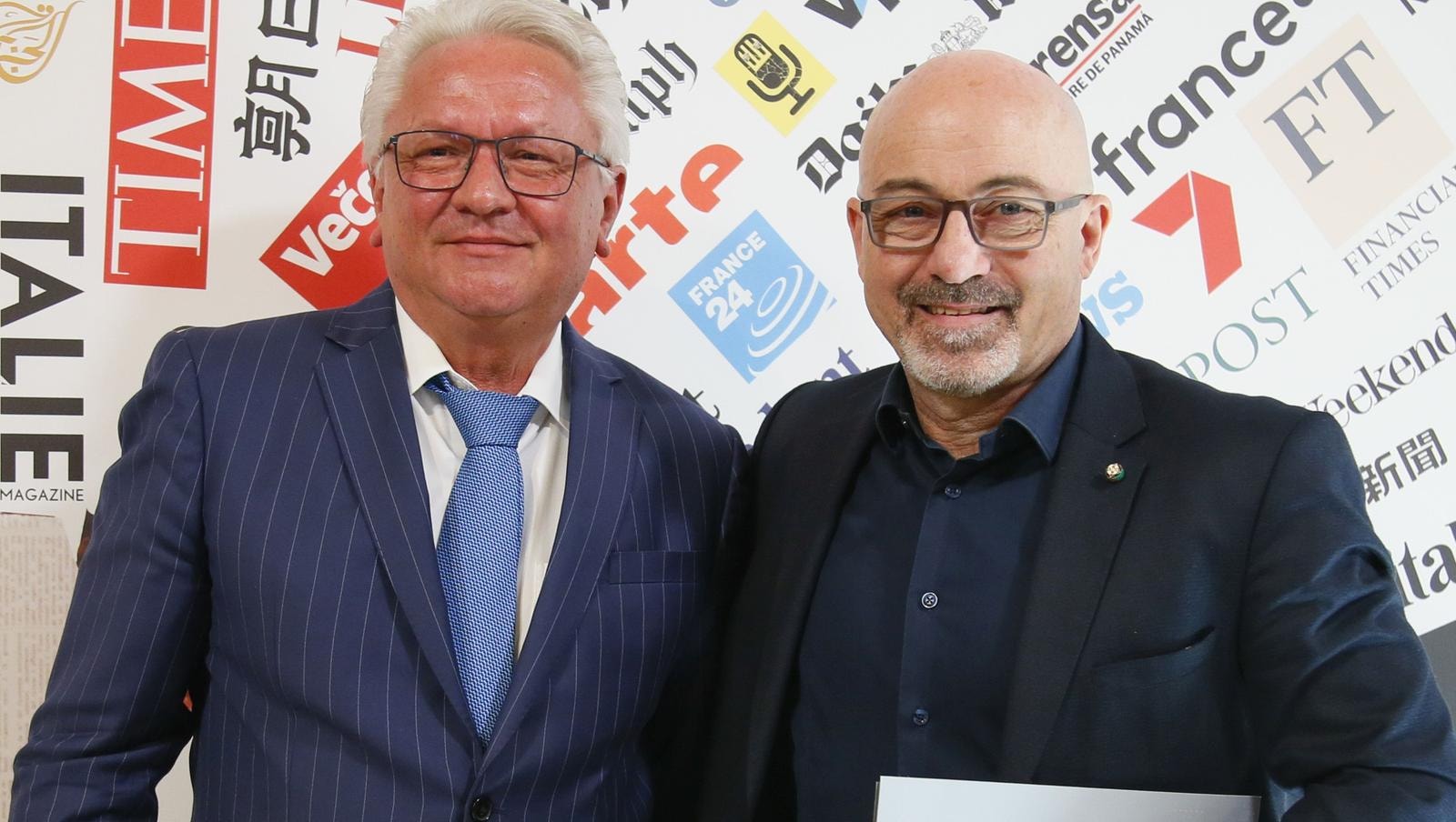 Armin Papperger, ceo Rheinmetall, e Roberto Cingolani, ceo Leonardo