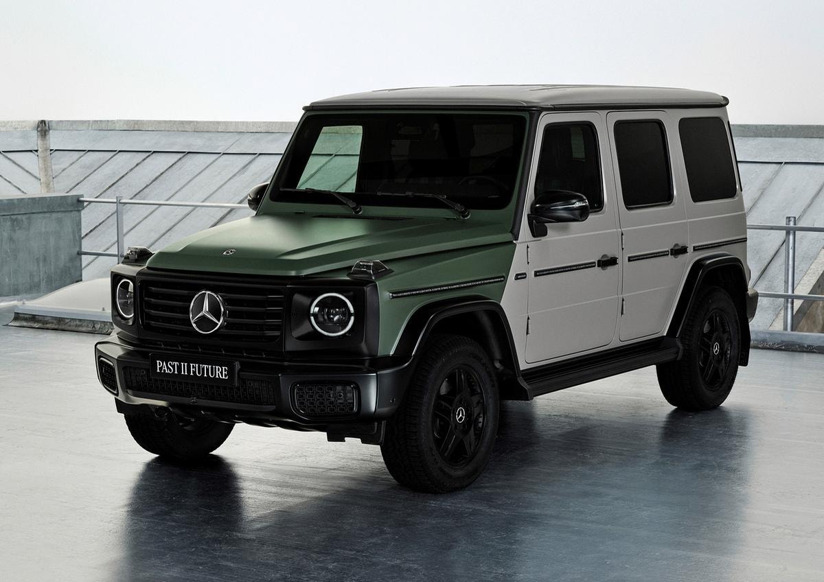 L'edizione limitata “Mercedes-Benz Classe G Past II Future” è ispirata all'opera d'arte e sarà lanciata nell'aprile 2025. Immagine di Thibaut Grevet per Mercedes-Benz.