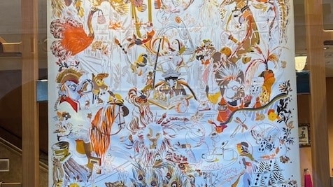 Foulard di Hermes in vetrina in un negozio di Lugano