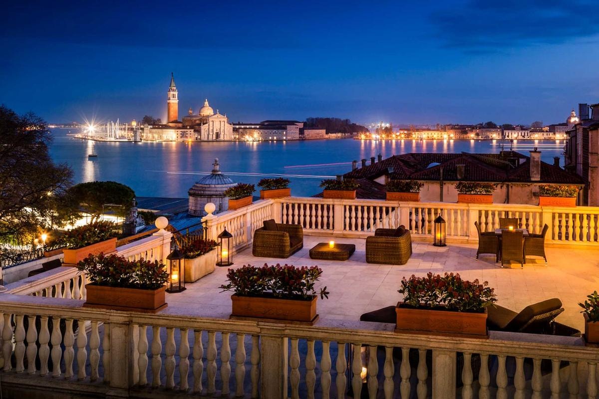 La meravigliosa terrazza del Baglioni Hotel Luna San Giorgio, Venezia.