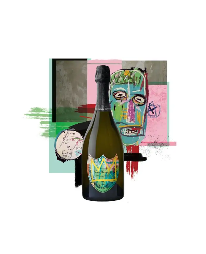 Dom Pérignon 2015 tribute to Jean-Michel Basquiat è ispirate alla sua tela In Italian (1983).
