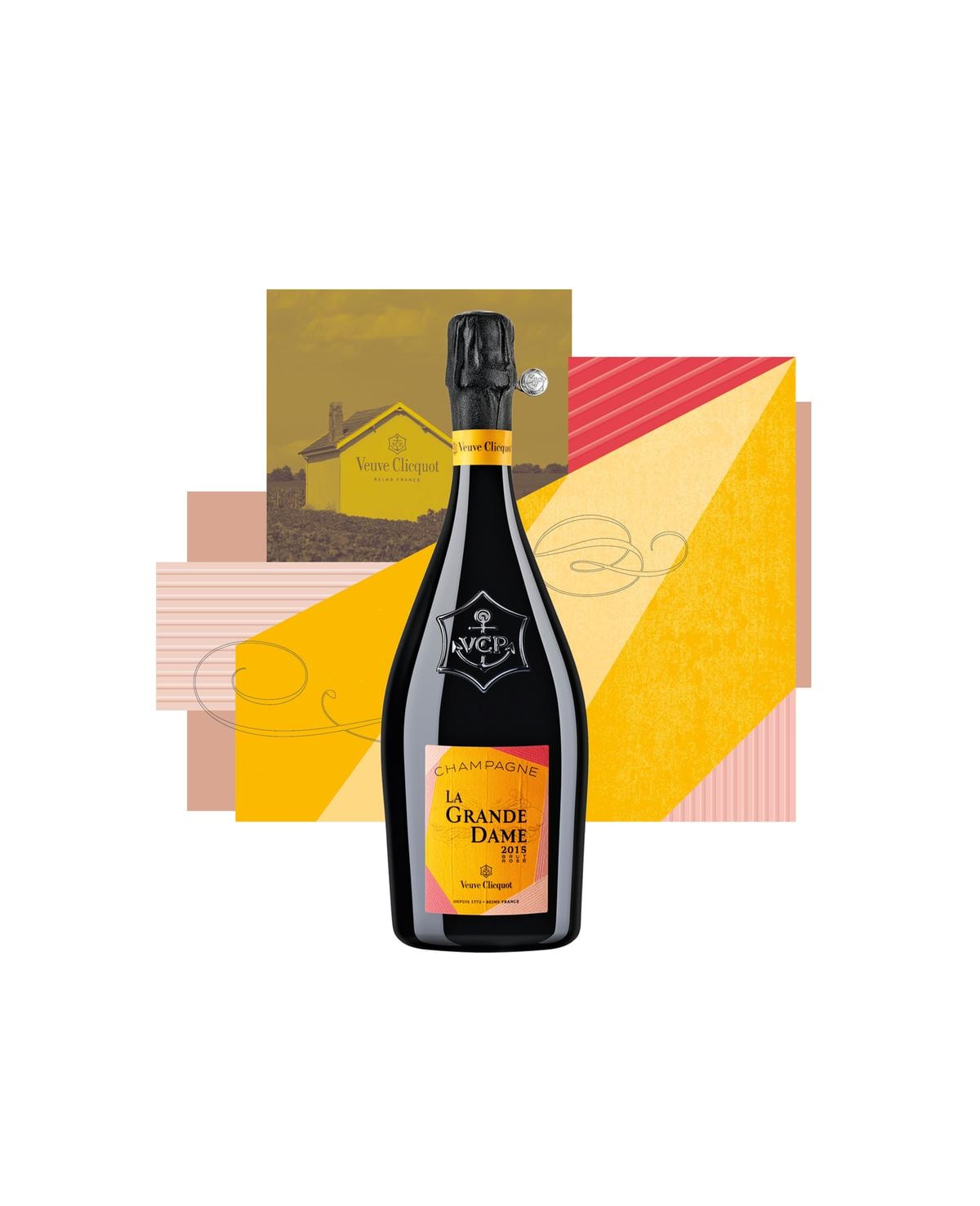 Con oltre sette anni di affinamento, La Grande Dame Rosé 2015 di Veuve Clicquot.
