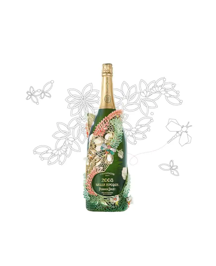 La bottiglia in formato Jéroboam di Perrier-Jouët Belle Epoque 2008 realizzata in soli 10 esemplari.