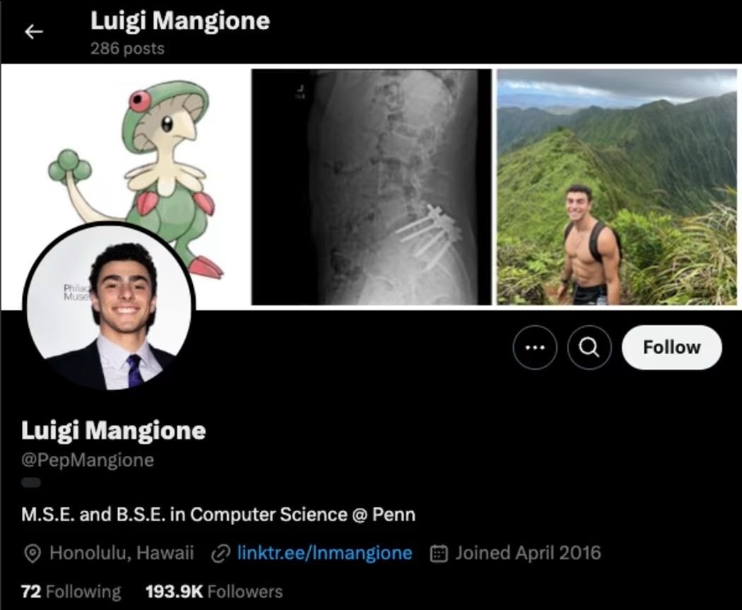 Identikit di Luigi Mangione, il sospetto killer del caso UnitedHealth: ottimi studi, mal di schiena e tendenze anticapitaliste