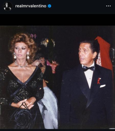 Sophia Loren e Valentino Garavani (Instagram @realmrvalentino)