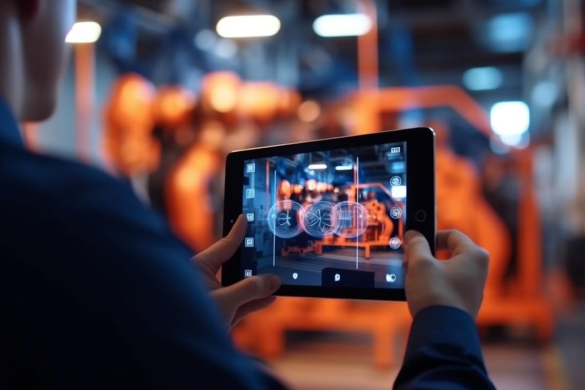 INDUSTRIA AUTOMAZIONE TECNICO OPERAIO SPECIALIZZATO CONTROLLA CONTROLLO TRAMITE TABLET COMPUTER PROCESSI PRODUTTIVI EFFICIENZA MACCHINE APPARATI PRODUTTIVI
LIVELLO PRODUTTIVITA' MATERIE PRIME GENERATE AI
