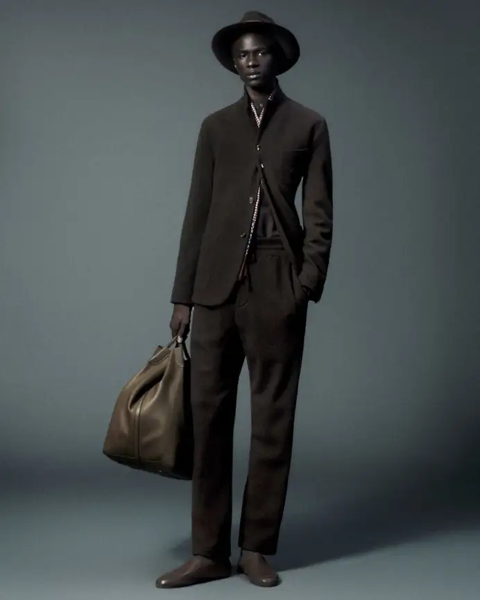 Un look Loro Piana fall-winter 2024/25 (courtesy Loro Piana)
