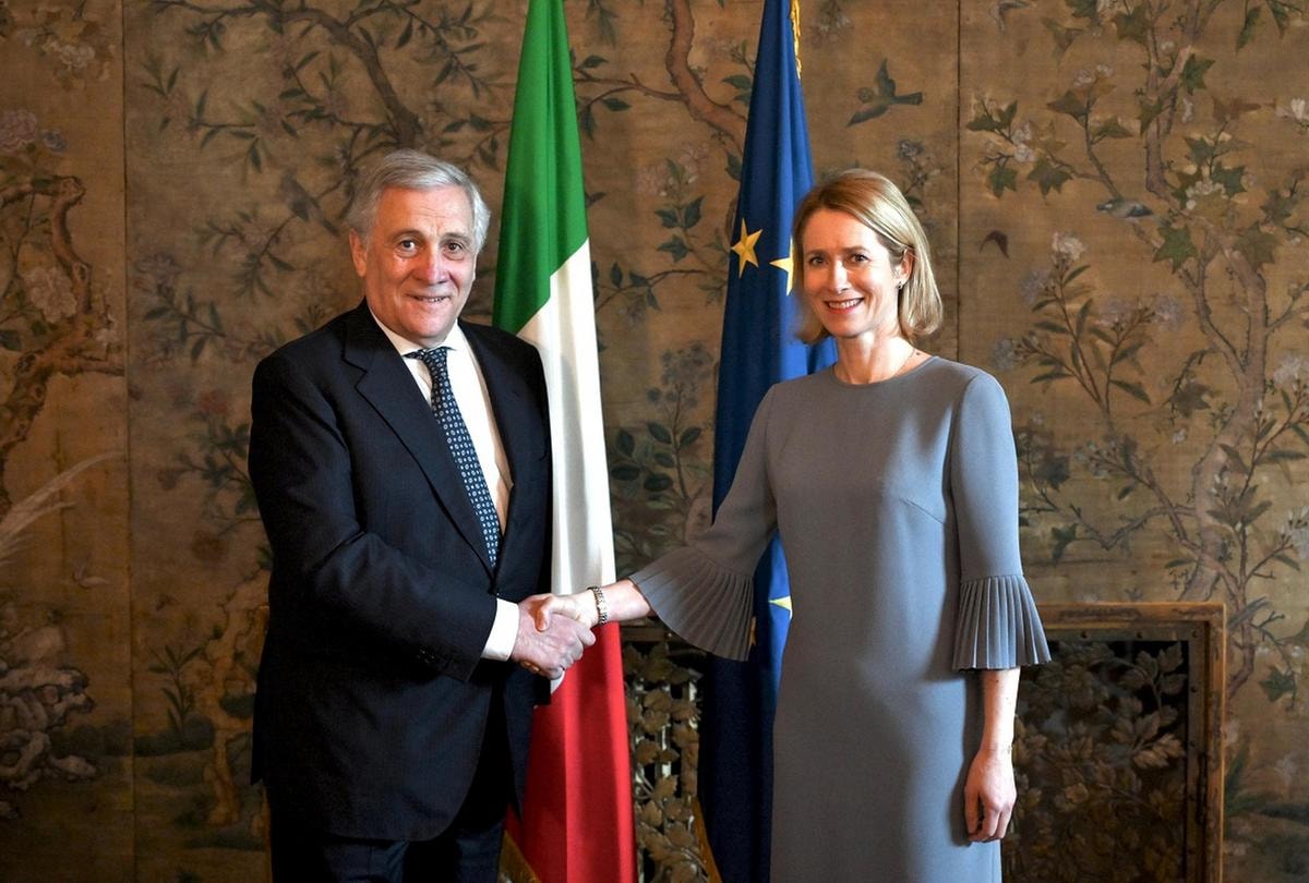 ANTONIO TAJANI MINISTRO ESTERI, KAJA KALLAS ALTO RAPPRESENTANTE DELL'UE PER GLI AFFARI ESTERI