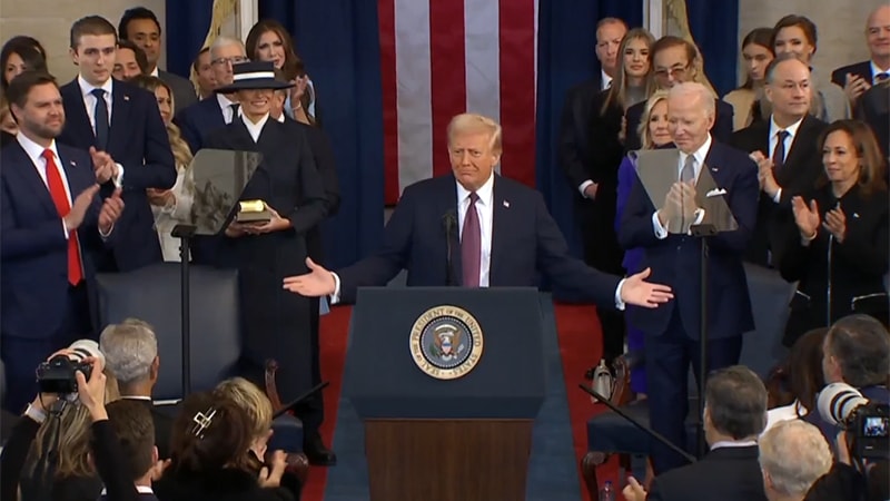 Donald Trump il giorno dell'insediamento