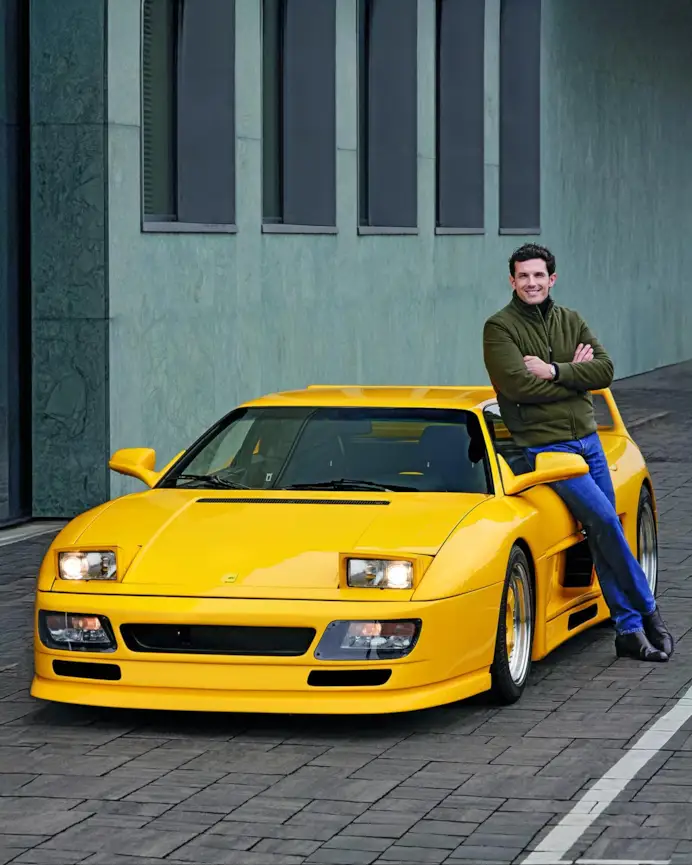 Maurizio De Angelis, imprenditore, con una Koenig F48 base Ferrari 348 modificata a 600 cv, telaio n. 001 di cinque esemplari