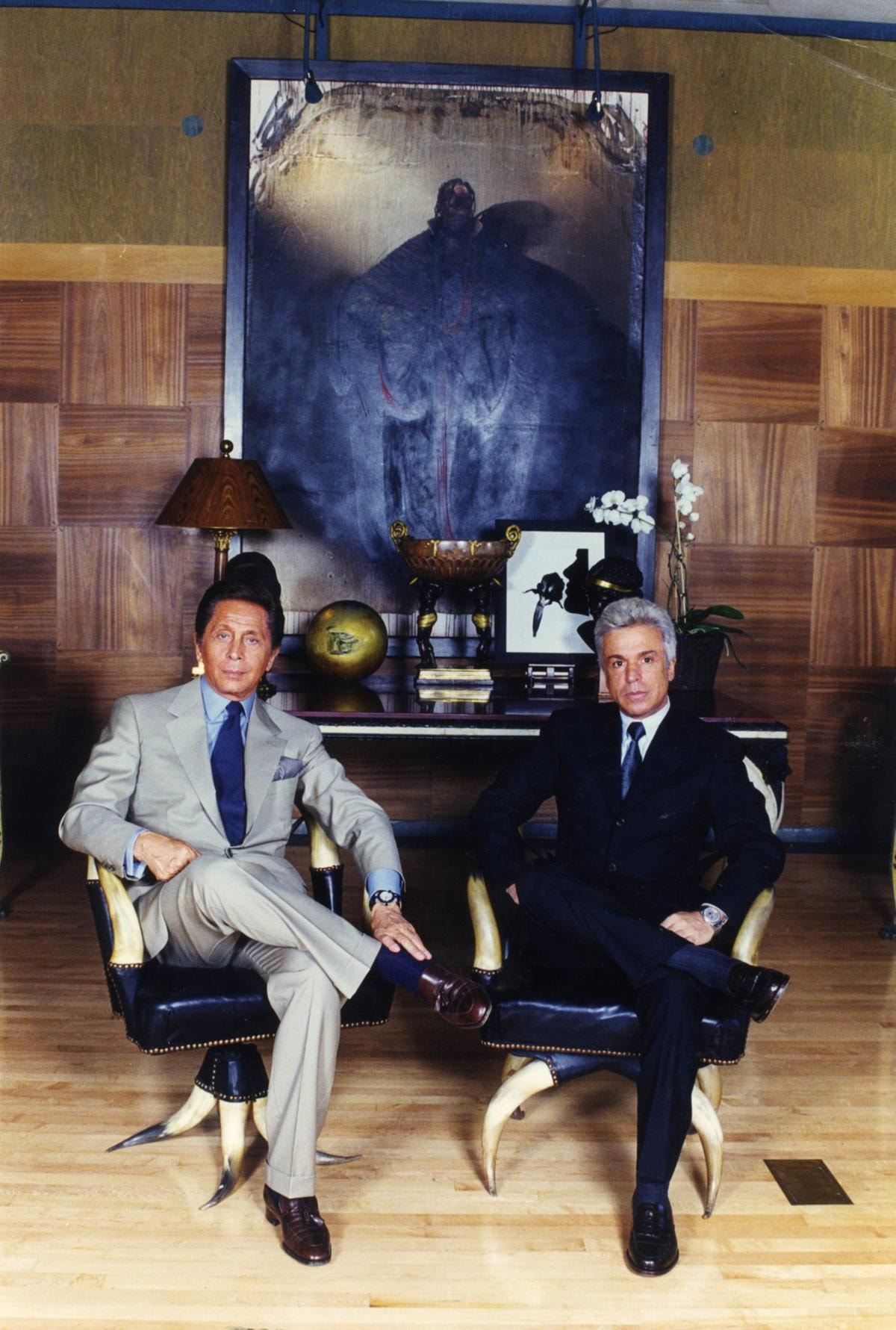 Valentino Garavani con Giancarlo Giammetti