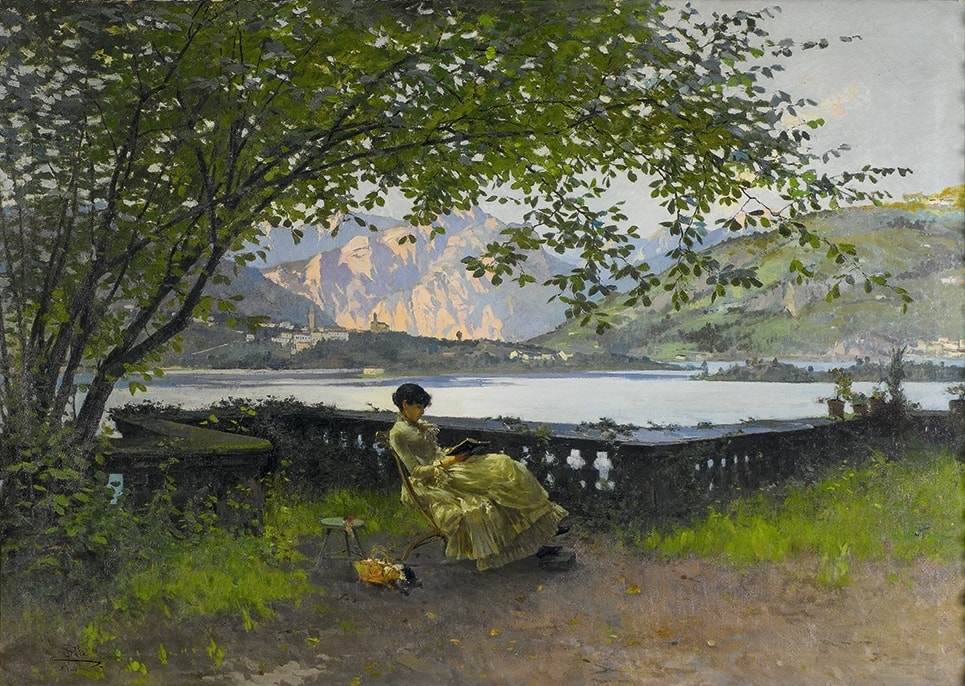 Paolo Sala, Leggendo Praga, olio su tela 112 x 157.