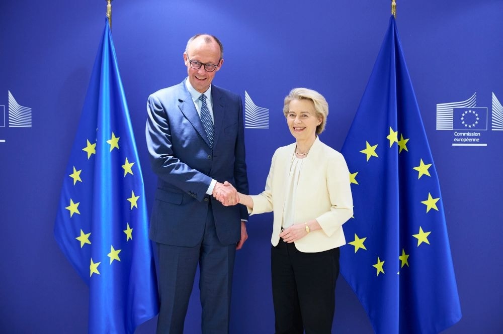 FRIEDRICH MERZ  PRESIDENTE DELL'UNIONE CRISTIANO-DEMOCRATICA CDU DI GERMANIA, URSULA VON DER LEYEN PRESIDENTE COMMISSIONE EUROPEA