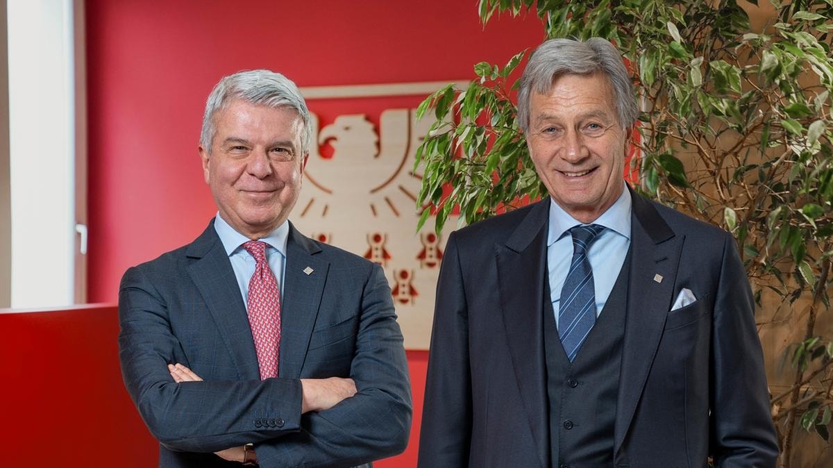 Il ceo Nicola Calabrò e il presidente Gerhard Brandstätter
