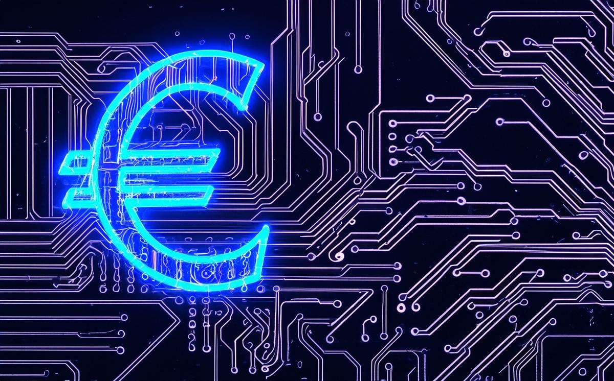 EURO DIGITALE ECONOMIA SOLDI FINANZA MONETA VIRTUALE GENARATE AI IA VALUTA PAGAMENTO