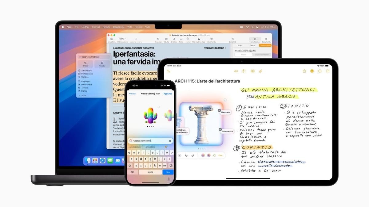 Apple Intelligence disponibile anche in Italia. Dagli strumenti di scrittura alle Genmoji, tutti gli strumenti a disposizione