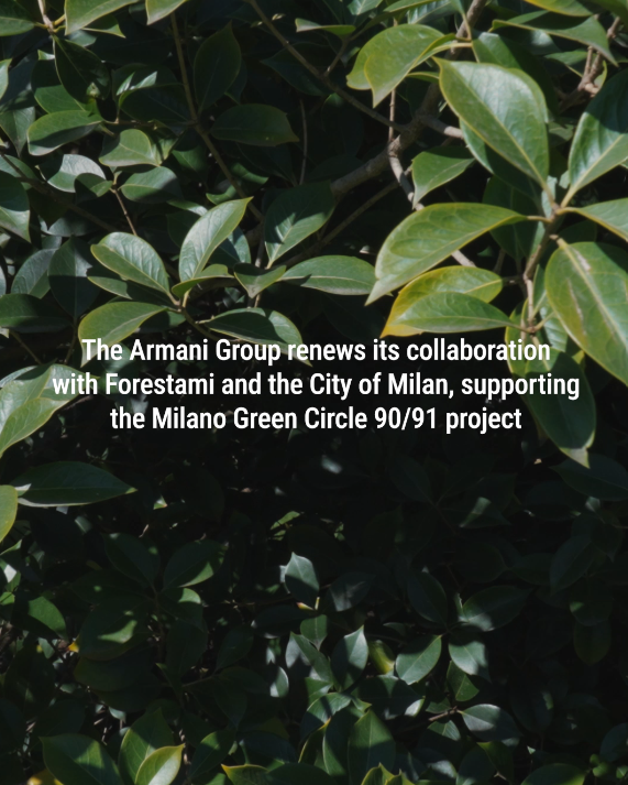 Un frame del video del gruppo Armani a supporto di Forestami per il progetto Milano green circle (courtesy gruppo Armani)