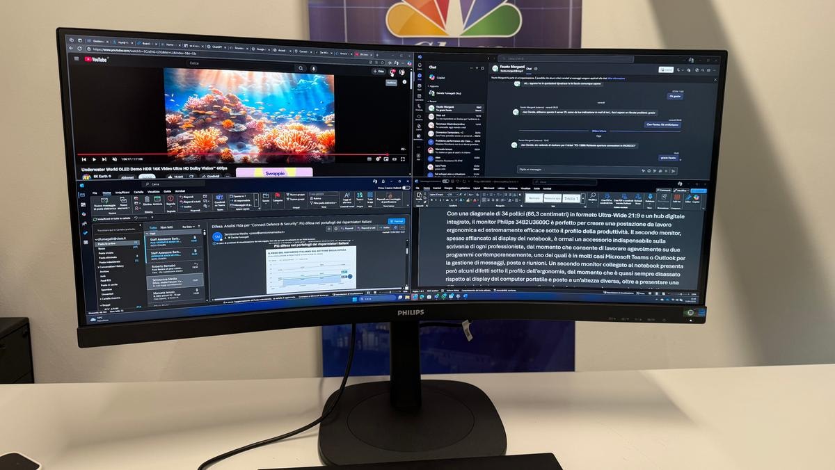 Philips 34B2U3600C, il monitor perfetto per immergersi nel lavoro e aumentare la produttività