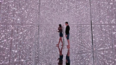 Un selfie tra i ciliegi del parco UenoL'incrocio pedonale di Shibuya, il più trafficato del mondoUna sala del museo d'arte digitale teamLab Planets