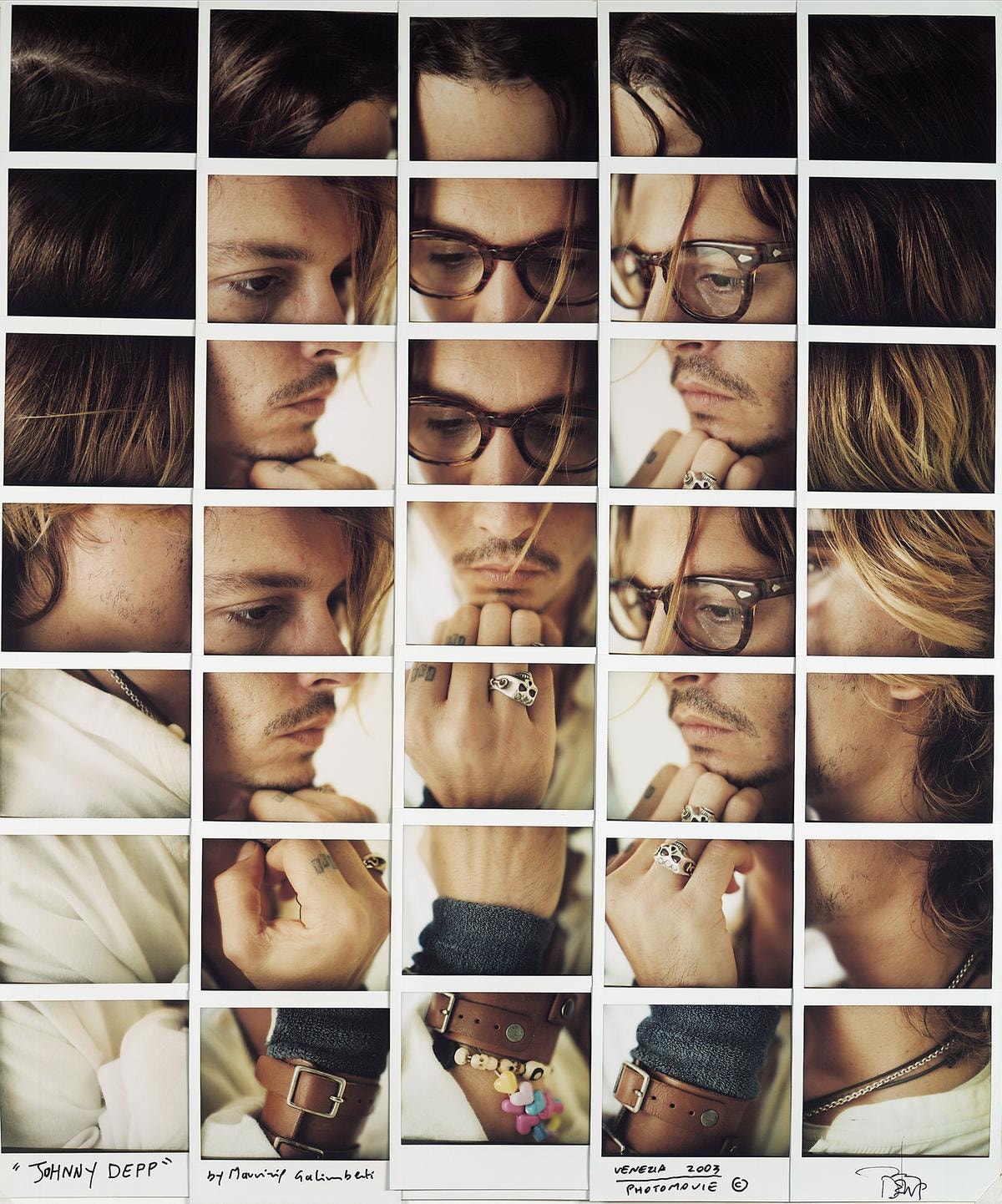 Johnny Depp nel famoso ritratto di Polaroid da Maurizio Galimberti nel 2003.