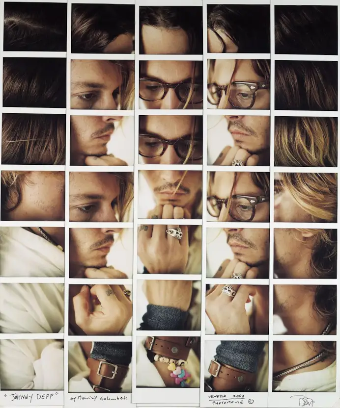 Johnny Depp nel famoso ritratto di Polaroid da Maurizio Galimberti nel 2003.