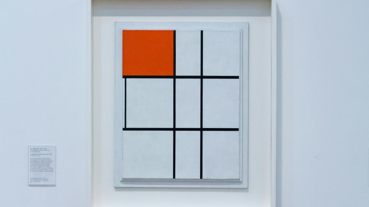 Piet Mondrian Composition B (No.II) with Red