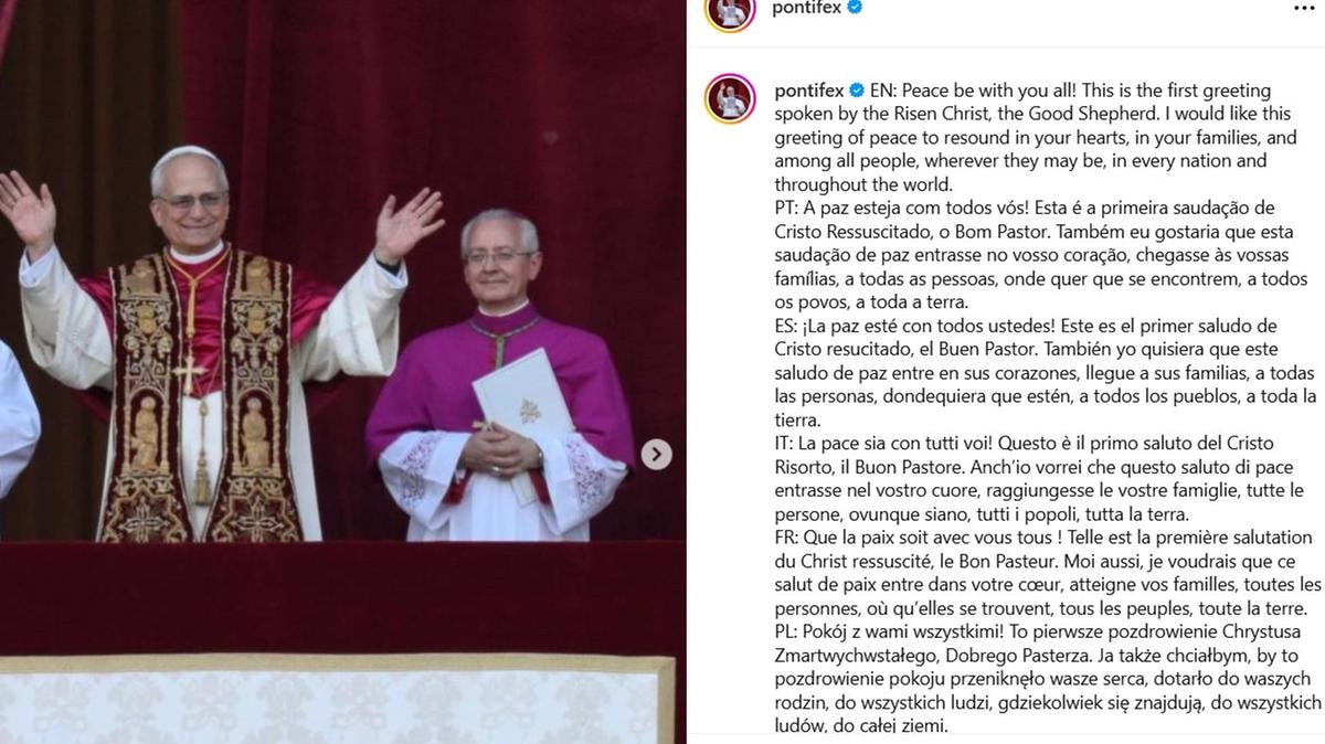 Il primo post di Papa Leone XIV su Instagram