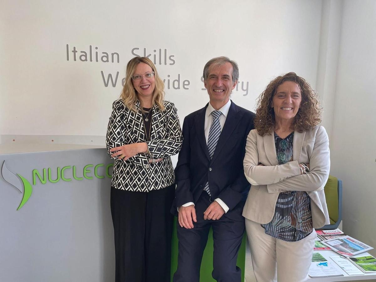 Belinda Sepe, Fabrizio Scolamacchia ad e Nadia Cherubini presidente di Nucleco