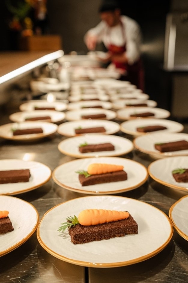 Il dessert Campo di carote chiudeva il menù creato di Croatti al Lubna.