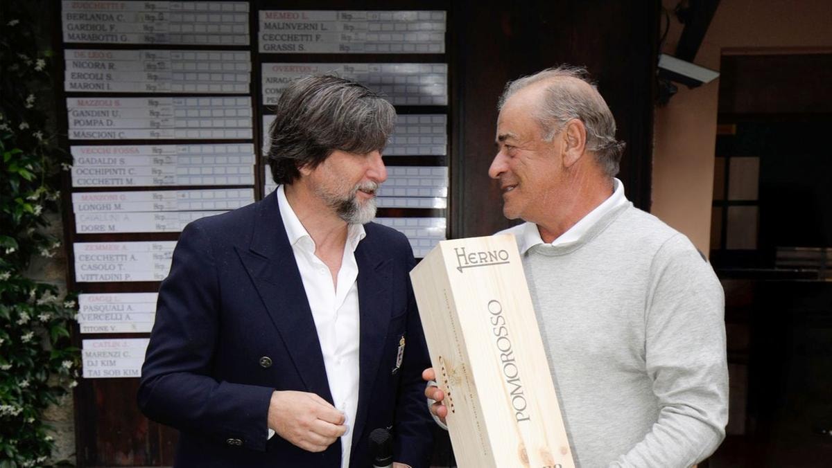 Claudio Marenzi, presidente di Herno e del Golf Alpino di Stresa, con il campione di golf italiano Costantino Rocca