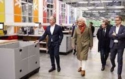 L'inaugurazione nel 2022 del magazzino automatizzato di Benetton Group a Castrette