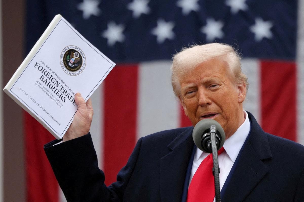 Il presidenta Usa Donald Trump annuncia i dazi