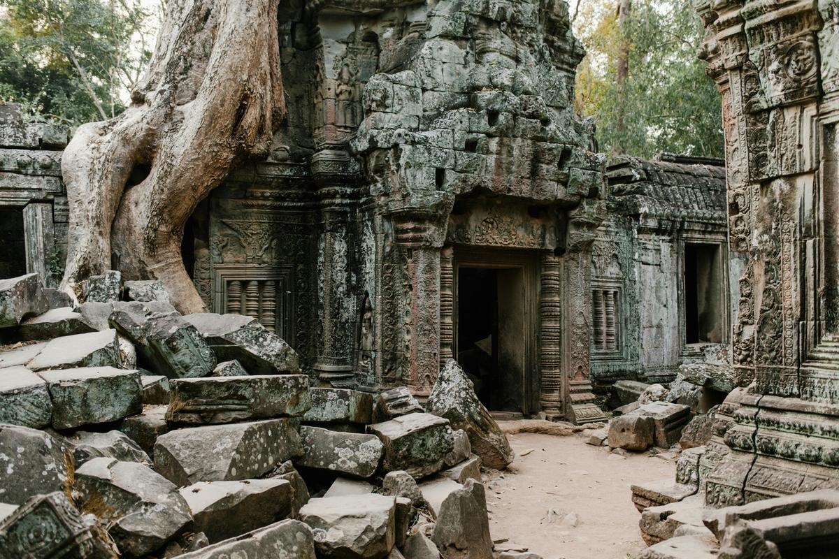 Un tempio khmer ad Angkor Wat in Cambogia.