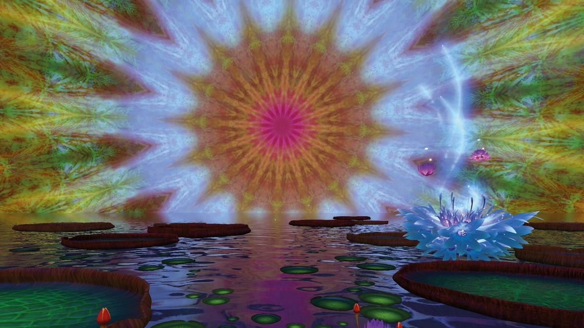 Uno scenario virtuale generato dall'IA di Tripp per la meditazione