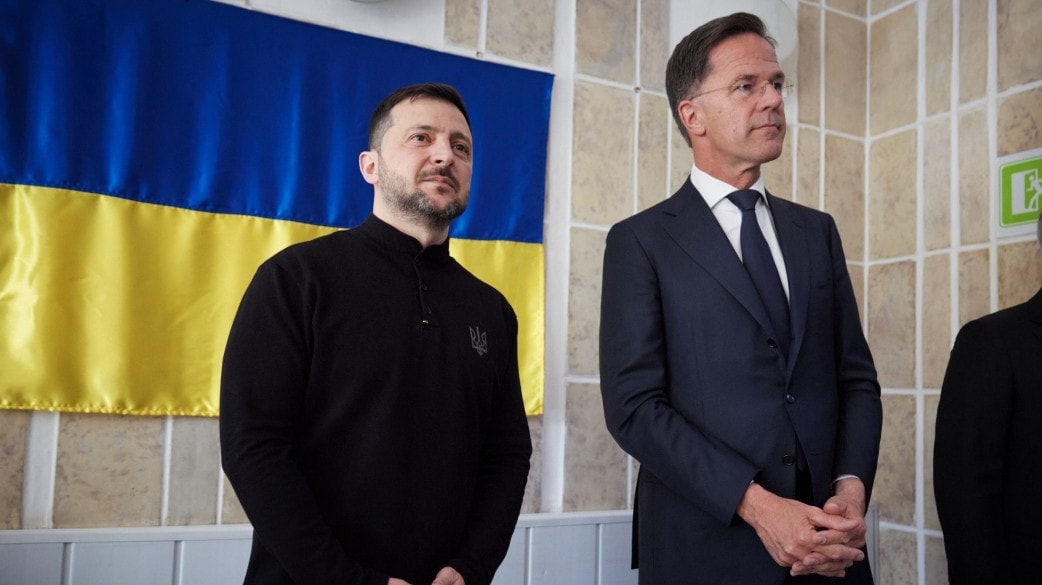 Volodymir Zelensky con Mark Rutte, segretario generale Nato