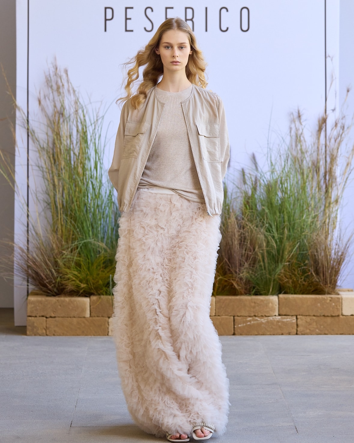 Un look Peserico spring-summer 2026 (courtesy Peserico)