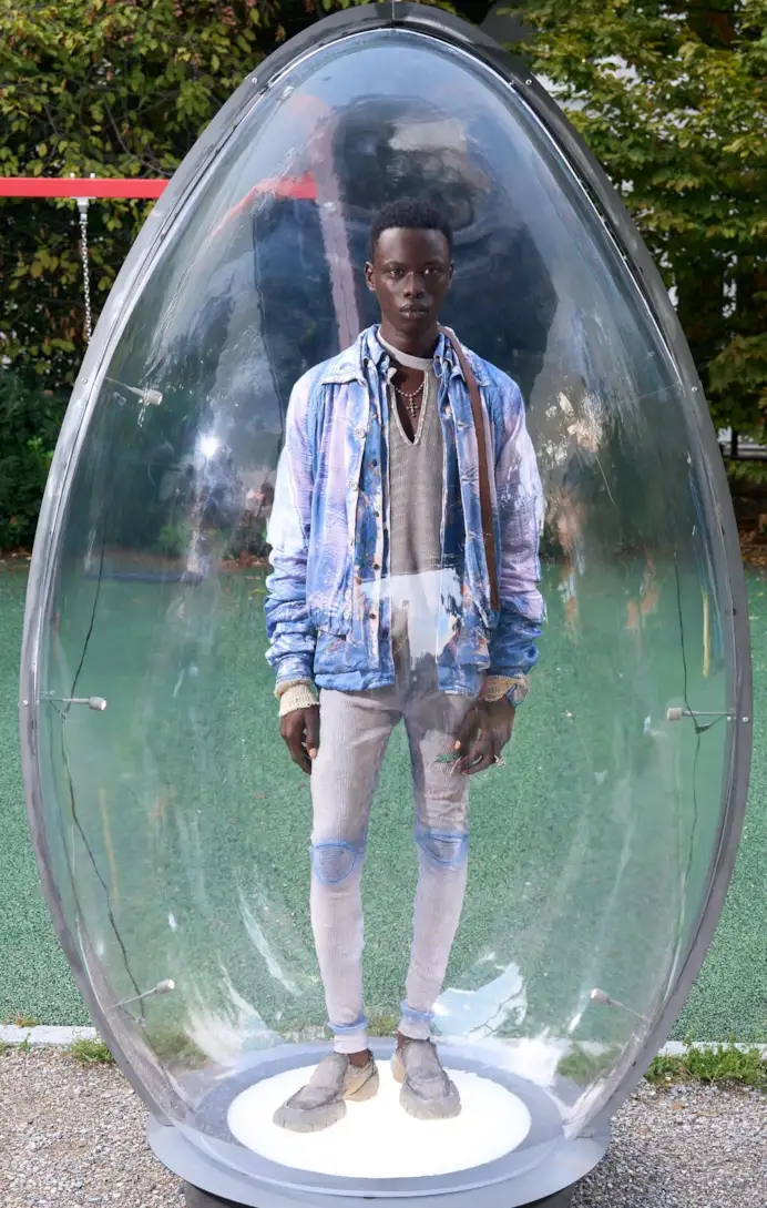 Un look Diesel spring-summer 2026 (courtesy Diesel)