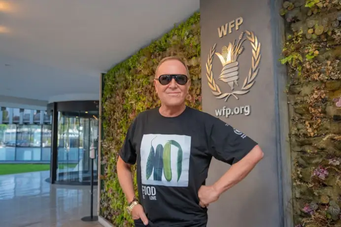 Michael Kors nella sede di Wfp-World food programme a Roma (courtesy Michael Kors)