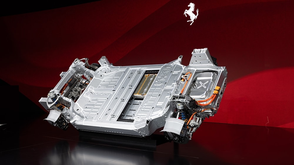 Il telaio della Ferrari elettrica