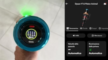 Dyson V16 Piston Animal, la tecnologia al servizio di pulizia e benessereL'app e il display permettono di controllare ogni funzione