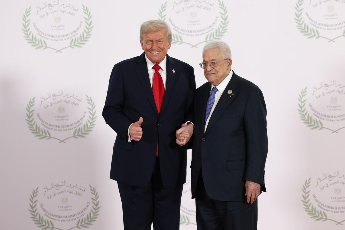 Donald Trump, presidente Usa,  con Mahmoud Abbas Abu Mazen, presidente dell'Autorità Palestinese