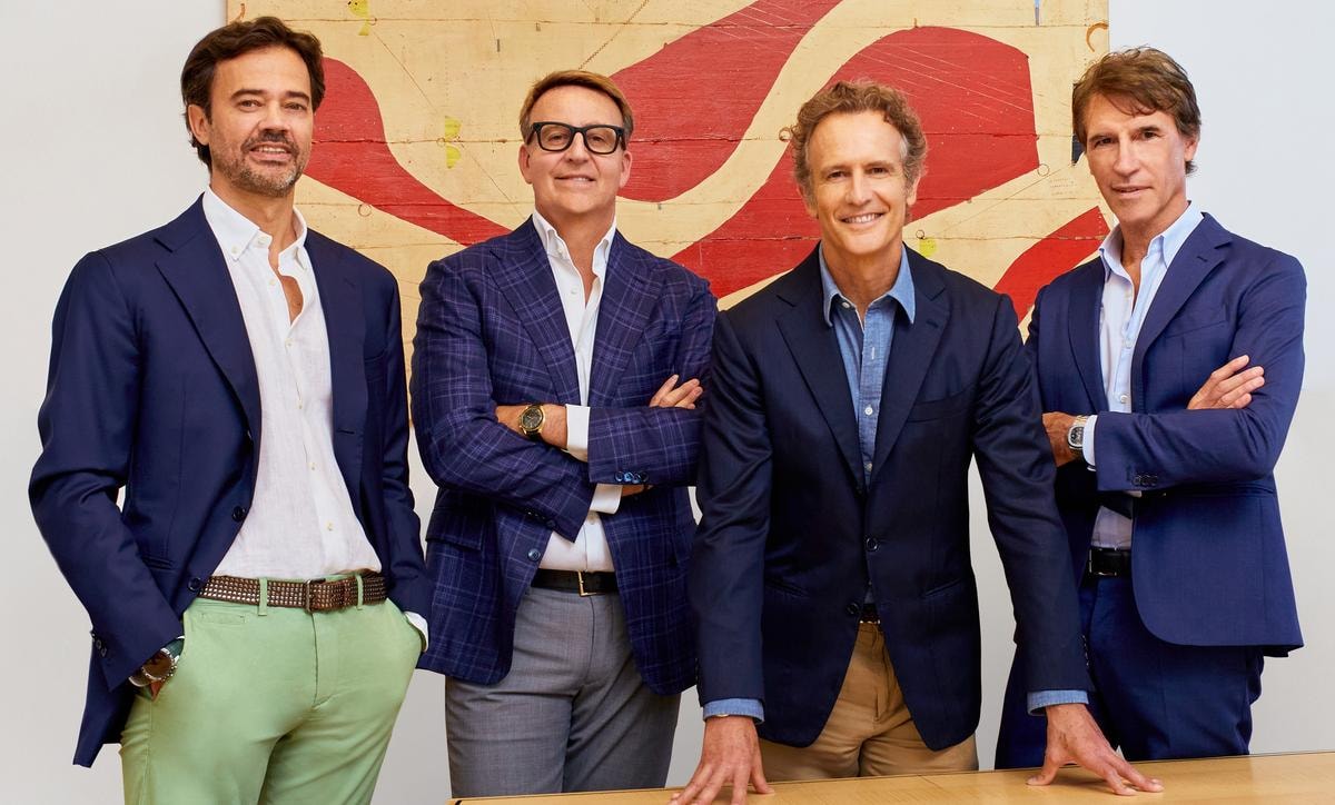 Da sinistra Christian Benetton, Carlo Bertagnin Benetton, Alessandro Benetton ed Ermanno Boffa