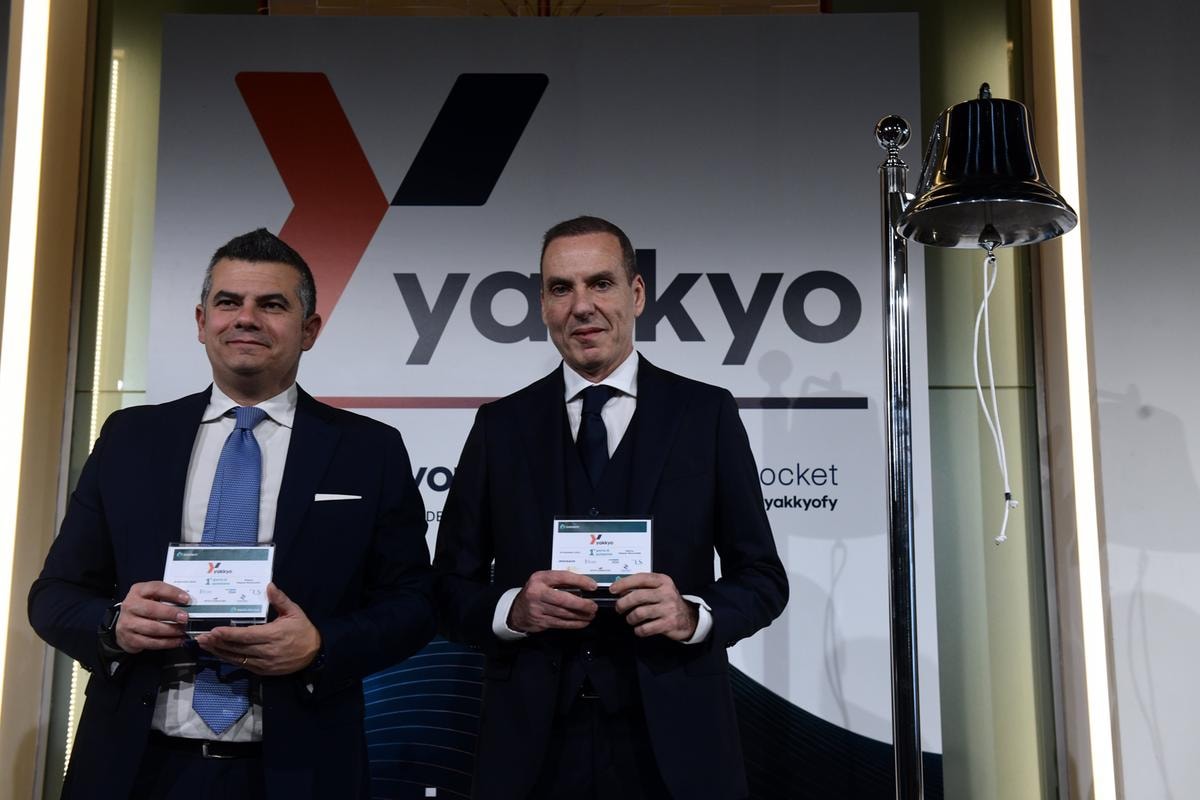 Virgilio Picca e Giovanni Conforti (Yakkyo) il giorno della quotazione di Yakkyo