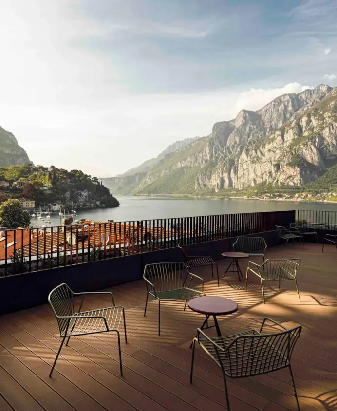 Il Matitone visto dal rooftop: l’hotel più scenografico della sponda orientale del Lario
