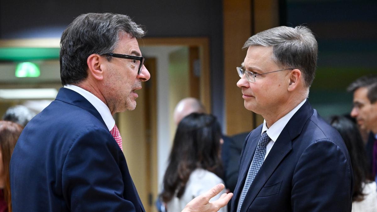 Giancarlo Giorgetti e Valdis Dombrovskis
